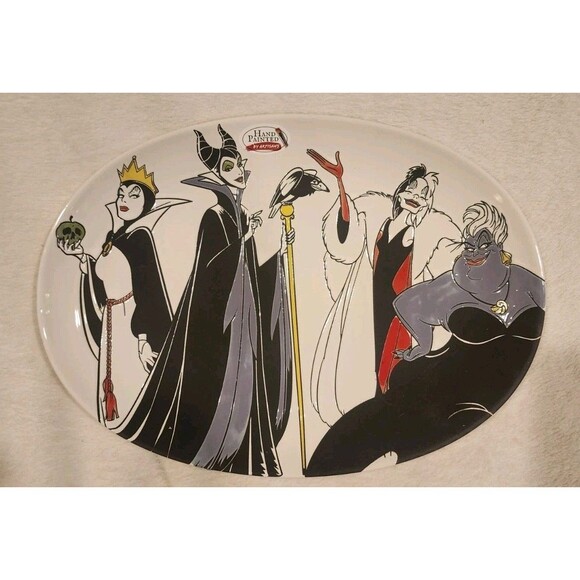 Villains Disney Dinner Platter Oval Ursula Malificent Evil Queen - Picture 1 of 2